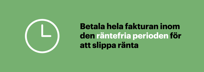 Betala hela kreditkortsfakturan inom den räntefria perioden