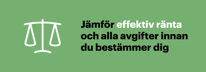 Jämför effektiv ränta och avgifter mellan kreditkort