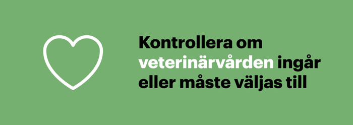 Kontrollera om veterinärvårdsförsäkring ingår i hästförsäkringen