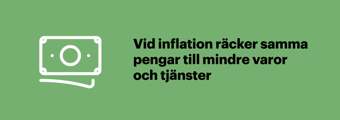 Inflation gör att samma summa pengar räcker till mindre