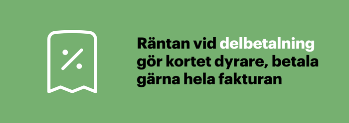 Delbetalning gör kreditkortet dyrare
