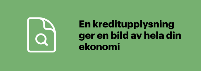 En kreditupplysning ger en bild av hela din ekonomi, från inkomst till betalningsförmåga