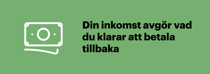 Din inkomst avgör vad du klarar att betala tillbaka