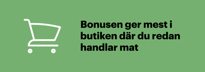 Ett matkort ger bonuspoäng på matinköp, och mest värde får du i butiken där du redan handlar.