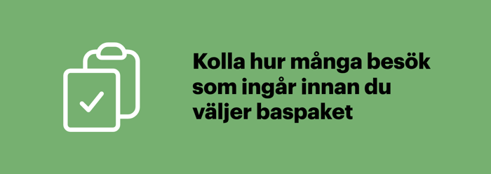 Kontrollera vad som ingår i sjukvårdsförsäkringens baspaket