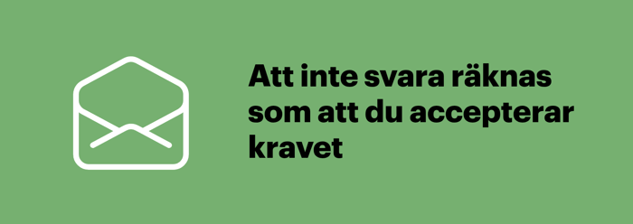 Illustration som förklarar att du accepterar kravet om du inte svarar på ett betalningsföreläggande, viktigt att veta om du inte betalar.
