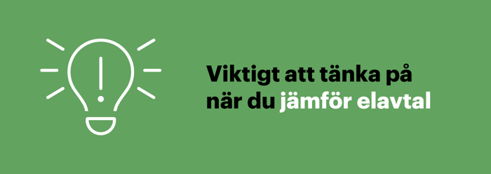 Viktigt att tänka på när du jämför elavtal